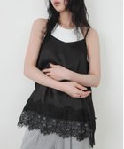 【リアン/Lian】のレースサテンキャミ 大人の最旬トレンドファッション＆コーディネート founy(ファウニー) ファッション Fashion レディースファッション Fashion for Women トップス・カットソー Cut & Sew Tops キャミソール&ノースリーブ Camisoles & Sleeveless Tops キャミソール Camisole, Spaghetti Strap Top サテン Satin, Glossy Fabric レース Lace, Lace Fabric thumbnail ブラック|ID: prp329100004992906 ipo3291000000037394209