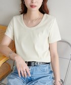 【ディスコート/Discoat】の【WEB限定】ラメリブコンパクトUネックTシャツ 大人の最旬トレンドファッション＆コーディネート founy(ファウニー) ファッション Fashion レディースファッション Fashion for Women トップス・カットソー Cut & Sew Tops シャツ・ブラウス・オフィスカジュアル Elegant Blouses & Button-Ups ロングTシャツ・Tシャツ Longline T-Shirts & Tees おすすめ Recommended / Our Picks インナー Innerwear カーディガン Cardigan, Knitwear キャミワンピース Cami Dress, Slip Dress コンパクト Compact, Small Size サロペット Overalls, Salopette ジャケット Jacket, Outerwear デニム Denim, Jeans Material フィット Fit, Slim Fit ロング Long, Long-Length エレガント 上品 Elegant thumbnail アイボリー|ID: prp329100004992908 ipo3291000000037394238