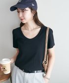 【ディスコート/Discoat】の【WEB限定】ラメリブコンパクトUネックTシャツ 大人の最旬トレンドファッション＆コーディネート founy(ファウニー) ファッション Fashion レディースファッション Fashion for Women トップス・カットソー Cut & Sew Tops シャツ・ブラウス・オフィスカジュアル Elegant Blouses & Button-Ups ロングTシャツ・Tシャツ Longline T-Shirts & Tees おすすめ Recommended / Our Picks インナー Innerwear カーディガン Cardigan, Knitwear キャミワンピース Cami Dress, Slip Dress コンパクト Compact, Small Size サロペット Overalls, Salopette ジャケット Jacket, Outerwear デニム Denim, Jeans Material フィット Fit, Slim Fit ロング Long, Long-Length エレガント 上品 Elegant thumbnail ブラック|ID: prp329100004992908 ipo3291000000037394241