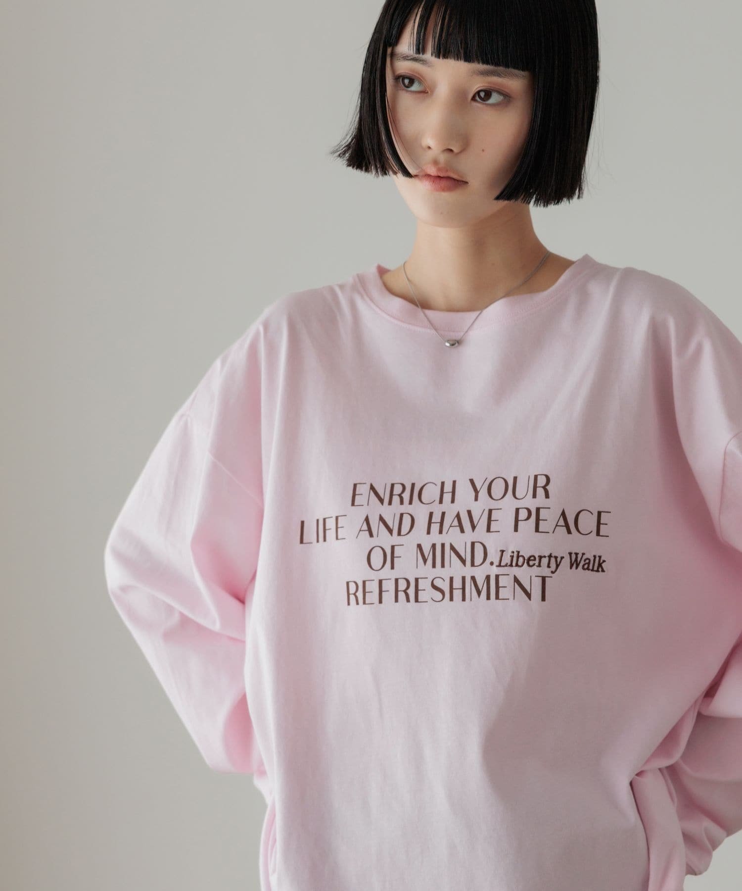 【ローリーズファーム/LOWRYS FARM】のロゴフォトロンT インテリア・キッズ・メンズ・レディースファッション・服の通販 founy(ファウニー) 　ファッション　Fashion　レディースファッション　Fashion for Women　トップス・カットソー　Cut & Sew Tops　ロングTシャツ・Tシャツ　Longline T-Shirts & Tees　インナー　Innerwear　ジャケット　Jacket, Outerwear　ベーシック　Basic, Essential　ヴィンテージ　Vintage Style　ピンク21|ID: prp329100004992911 ipo3291000000037394299
