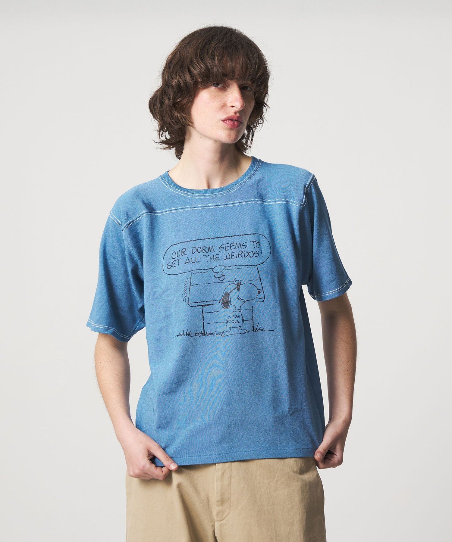 【ビューティ&ユース ユナイテッドアローズ/BEAUTY&YOUTH / UNITED ARROWS】の【別注】 Healthknit for 6 SNOOPY フットボール Tシャツ インテリア・キッズ・メンズ・レディースファッション・服の通販 founy(ファウニー) 　ファッション　Fashion　レディースファッション　Fashion for Women　トップス・カットソー　Cut & Sew Tops　ニット　Knit Tops & Sweaters　シャツ・ブラウス・オフィスカジュアル　Elegant Blouses & Button-Ups　ロングTシャツ・Tシャツ　Longline T-Shirts & Tees　ヴィンテージ　Vintage Style　クラシック　Classic, Timeless Style　コレクション　Collection, Seasonal Line　サングラス　Sunglasses, Shades　スペシャル　Special, Limited Edition　バランス　Balance, Style Balance　フィット　Fit, Slim Fit　フロント　Front, Front Design　プリント　Print, Printed Pattern　別注　Limited Edition, Custom Order　LT.BLUE|ID: prp329100004992928 ipo3291000000037394448