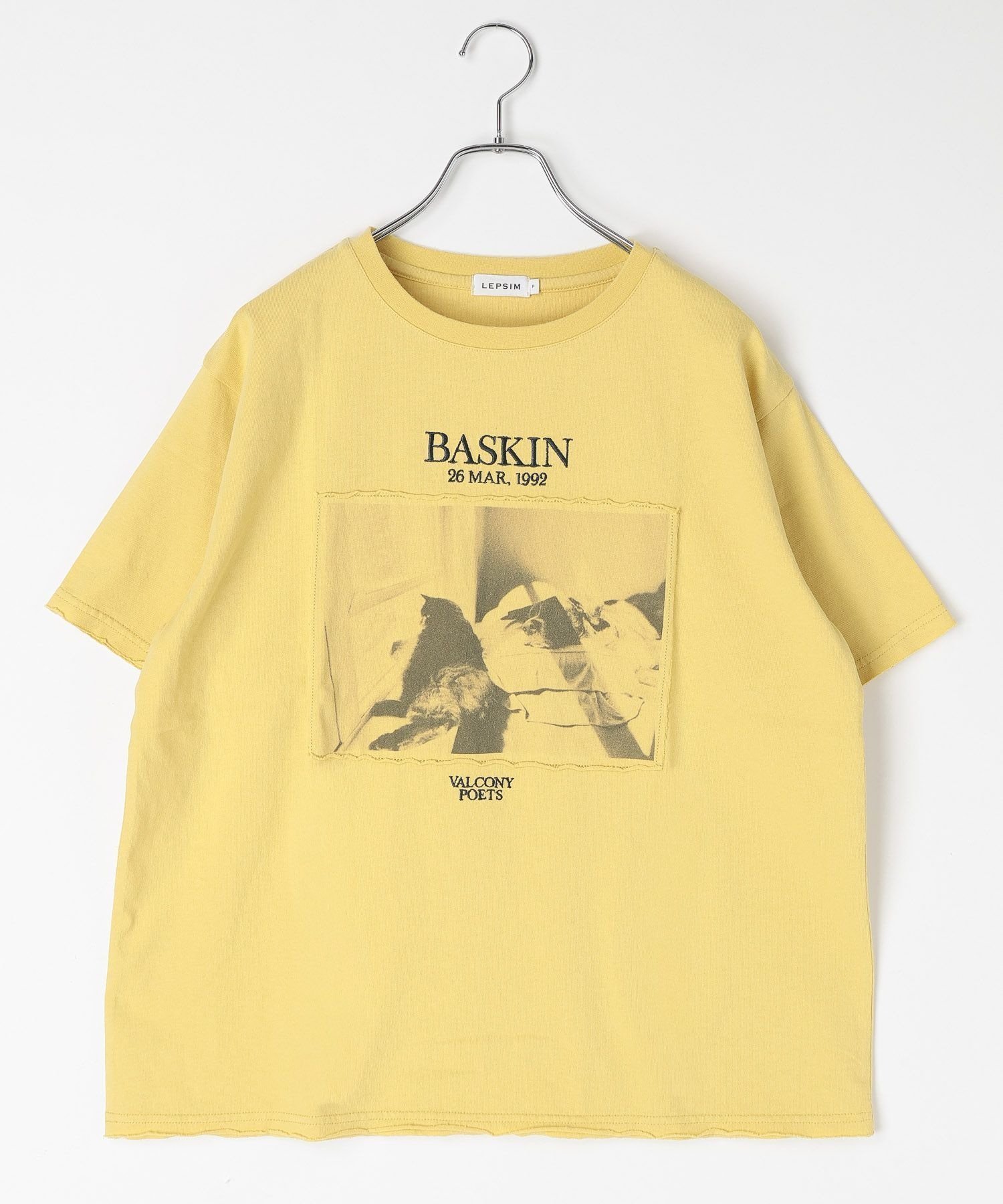 【レプシィム ローリーズファーム/LEPSIM LOWRYS FARM】のフォトパッチプリントT インテリア・キッズ・メンズ・レディースファッション・服の通販 founy(ファウニー) 　ファッション　Fashion　レディースファッション　Fashion for Women　おすすめ　Recommended / Our Picks　デニム　Denim, Jeans Material　パッチ　Patch, Appliqué　プリント　Print, Printed Pattern　リラックス　Relax, Relaxed Fit　イエロー65|ID: prp329100004992932 ipo3291000000037394470