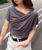 【ラナン/Ranan】のRanan/RANAN/ドレープリブTシャツ 大人の最旬トレンドファッション＆コーディネート founy(ファウニー) ファッション Fashion レディースファッション Fashion for Women トップス・カットソー Cut & Sew Tops シャツ・ブラウス・オフィスカジュアル Elegant Blouses & Button-Ups ロングTシャツ・Tシャツ Longline T-Shirts & Tees シンプル Simple, Minimal タイトスカート Pencil Skirt, Tight Skirt デコルテ Décolleté, Neckline トレンド Trend, Trending Now ドレープ Drape, Draping Fabric フィット Fit, Slim Fit フェミニン Feminine, Girly ベーシック Basic, Essential ポケット Pocket, Pocket Detail 半袖 Short Sleeve, Half Sleeve 夏 Summer エレガント 上品 Elegant thumbnail チャコール|ID: prp329100004992935 ipo3291000000037394488