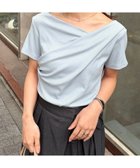 【ラナン/Ranan】のRanan/RANAN/ドレープリブTシャツ 大人の最旬トレンドファッション＆コーディネート founy(ファウニー) ファッション Fashion レディースファッション Fashion for Women トップス・カットソー Cut & Sew Tops シャツ・ブラウス・オフィスカジュアル Elegant Blouses & Button-Ups ロングTシャツ・Tシャツ Longline T-Shirts & Tees シンプル Simple, Minimal タイトスカート Pencil Skirt, Tight Skirt デコルテ Décolleté, Neckline トレンド Trend, Trending Now ドレープ Drape, Draping Fabric フィット Fit, Slim Fit フェミニン Feminine, Girly ベーシック Basic, Essential ポケット Pocket, Pocket Detail 半袖 Short Sleeve, Half Sleeve 夏 Summer エレガント 上品 Elegant thumbnail ブルー|ID: prp329100004992935 ipo3291000000037394490
