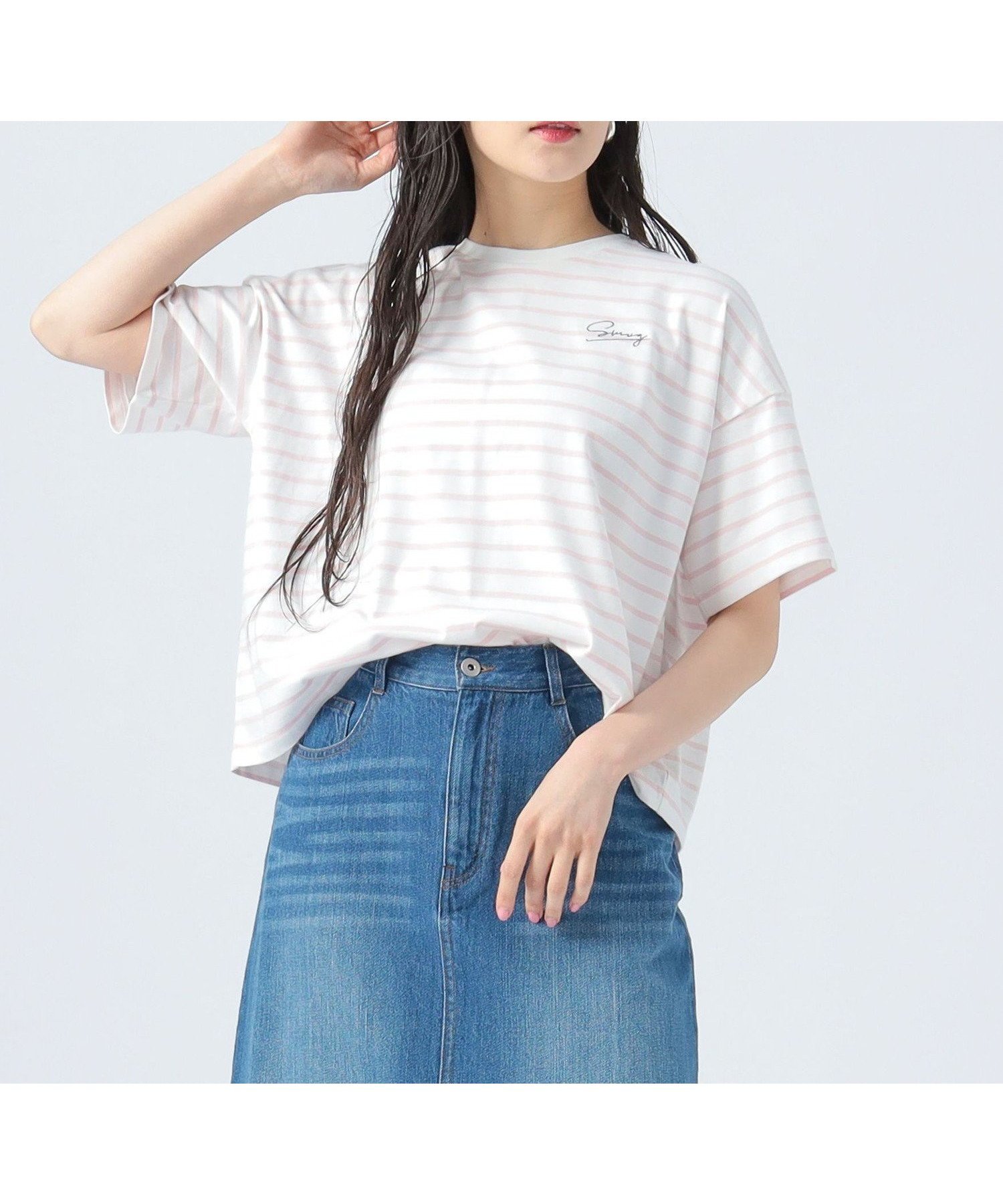 【ビームス ウイメン/BEAMS】のボックスタック スモール ロゴ Tシャツ インテリア・キッズ・メンズ・レディースファッション・服の通販 founy(ファウニー) 　ファッション　Fashion　レディースファッション　Fashion for Women　トップス・カットソー　Cut & Sew Tops　シャツ・ブラウス・オフィスカジュアル　Elegant Blouses & Button-Ups　ロングTシャツ・Tシャツ　Longline T-Shirts & Tees　おすすめ　Recommended / Our Picks　アウトドア　Outdoor Clothing　ショート　Short, Short Length　シンプル　Simple, Minimal　スラックス　Slacks, Dress Pants　デニム　Denim, Jeans Material　フロント　Front, Front Design　ベーシック　Basic, Essential　ボックス　Boxy, Box Shape　ボーダー　Border, Stripe　リラックス　Relax, Relaxed Fit　ワイド　Wide, Wide Fit　ワンポイント　One Point, Statement Accent　無地　Plain, Solid Color　OFF×PINK|ID: prp329100004993099 ipo3291000000037395925