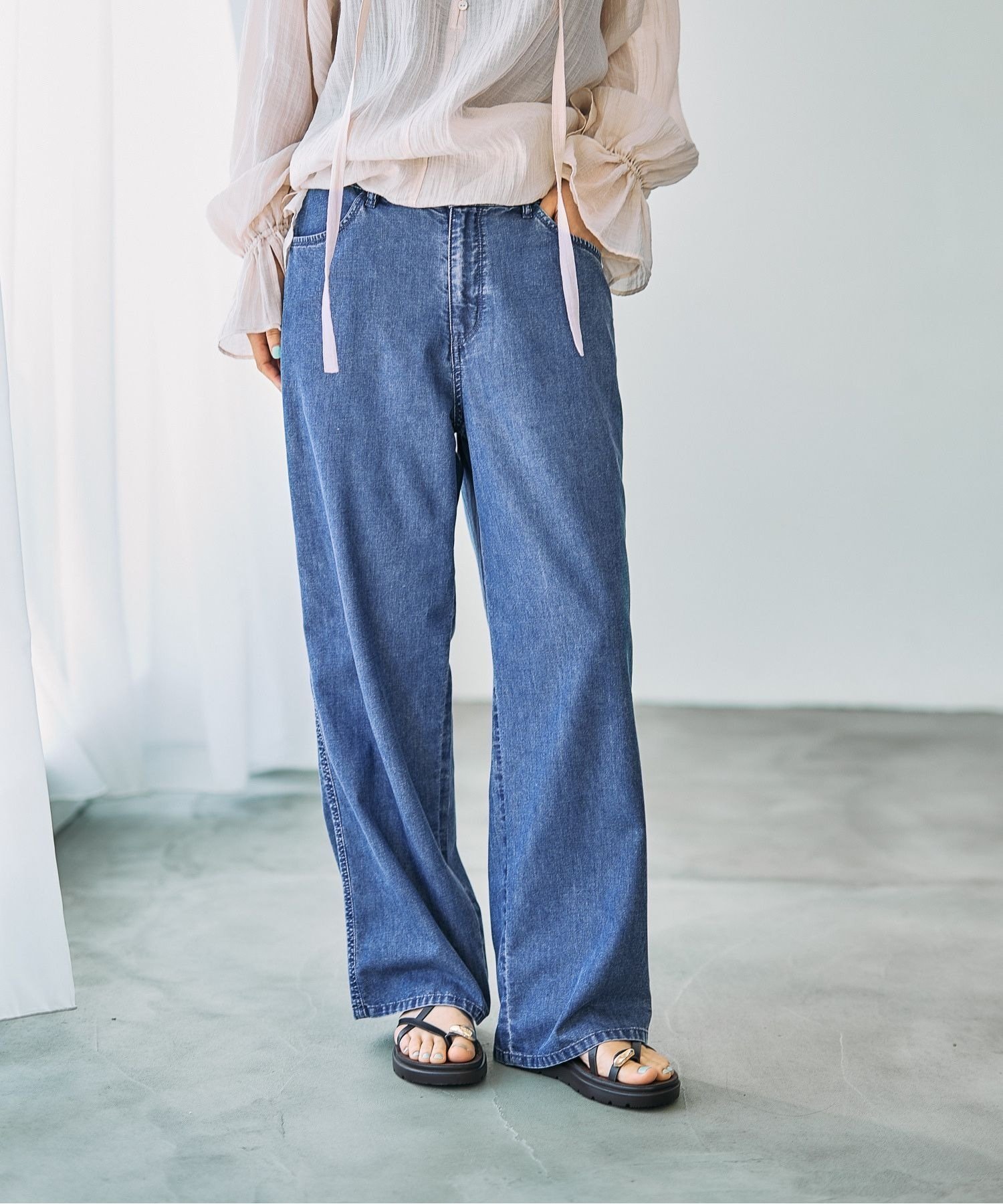 【レプシィム ローリーズファーム/LEPSIM LOWRYS FARM】のスースーデニムストレートパンツ インテリア・キッズ・メンズ・レディースファッション・服の通販 founy(ファウニー) 　ファッション　Fashion　レディースファッション　Fashion for Women　パンツ　Pants & Trousers　インナー　Innerwear　タンク　Tank Top, Sleeveless Top　デニム　Denim, Jeans Material　夏　Summer　春　Spring　インディゴ85|ID: prp329100004993106 ipo3291000000037395994