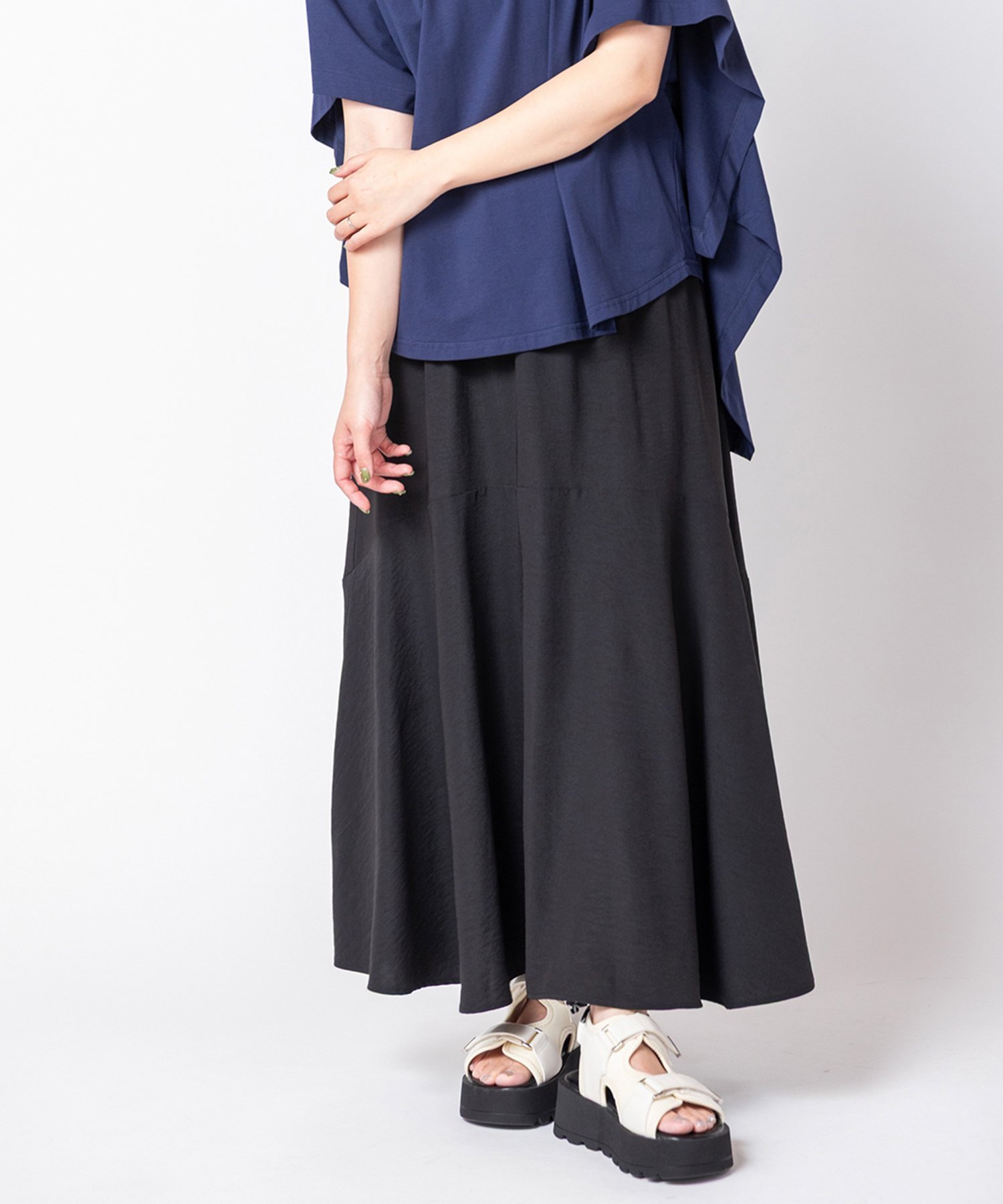 【オズモーシス/OSMOSIS】のセミマーメイドスカート インテリア・キッズ・メンズ・レディースファッション・服の通販 founy(ファウニー) 　ファッション　Fashion　レディースファッション　Fashion for Women　スカート　Skirts　エレガント 上品　Elegant　再入荷　Restock / Back in Stock　夏　Summer　S/S・春夏　SS, Spring/Summer, Warm Season　BLACK|ID: prp329100004993191 ipo3291000000037396297