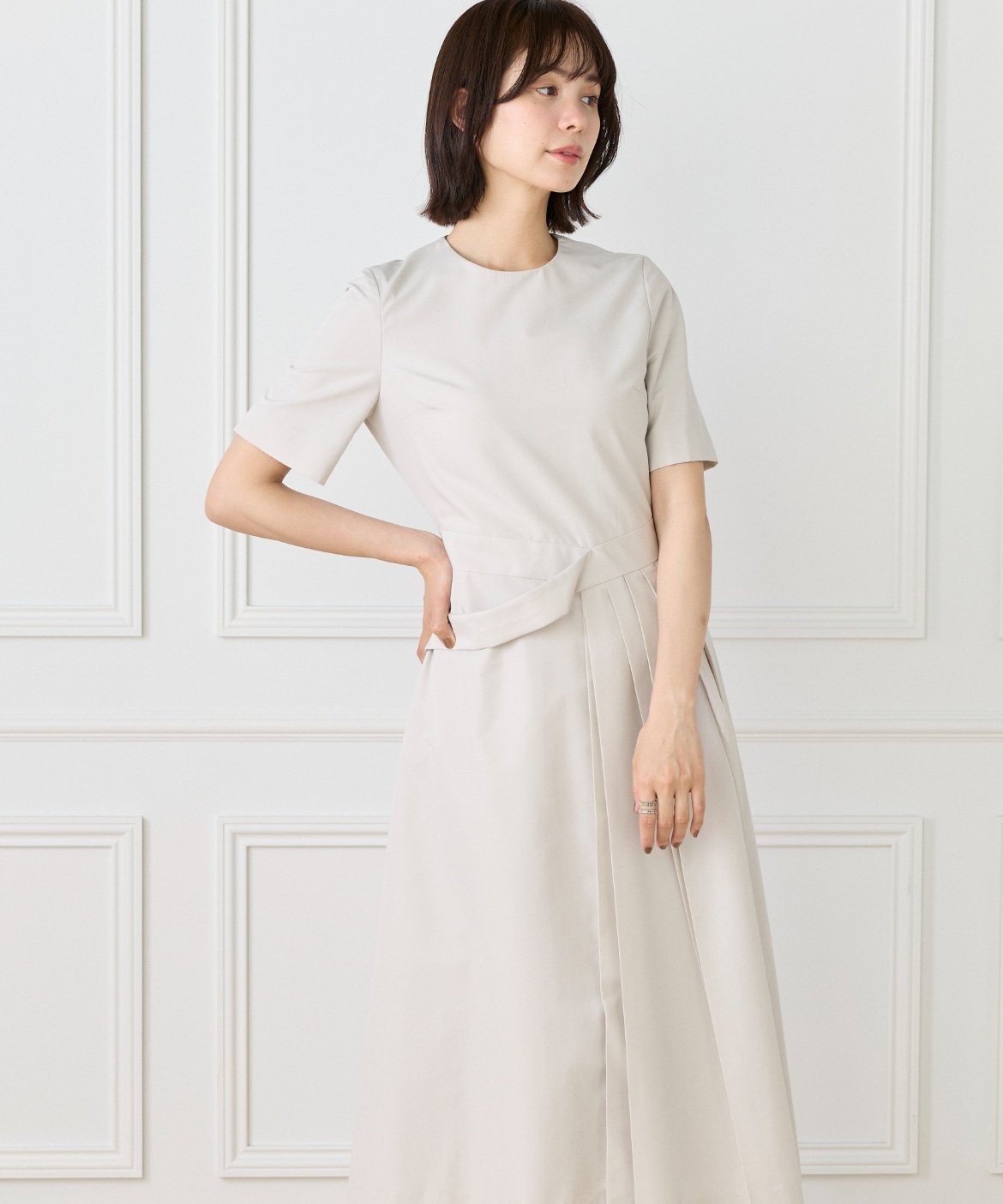 【イネド/INED】のラップスカートワンピース インテリア・キッズ・メンズ・レディースファッション・服の通販 founy(ファウニー) ファッション Fashion レディースファッション Fashion for Women スカート Skirts シェイプ Shape, Slim Fit スマート Smart, Elegant ドレープ Drape, Draping Fabric バランス Balance, Style Balance フィット Fit, Slim Fit フレア Flare, Flared プリーツ Pleats, Pleated ラップ Wrap, Wrap Design ベージュ|ID: prp329100004993194 ipo3291000000037396339