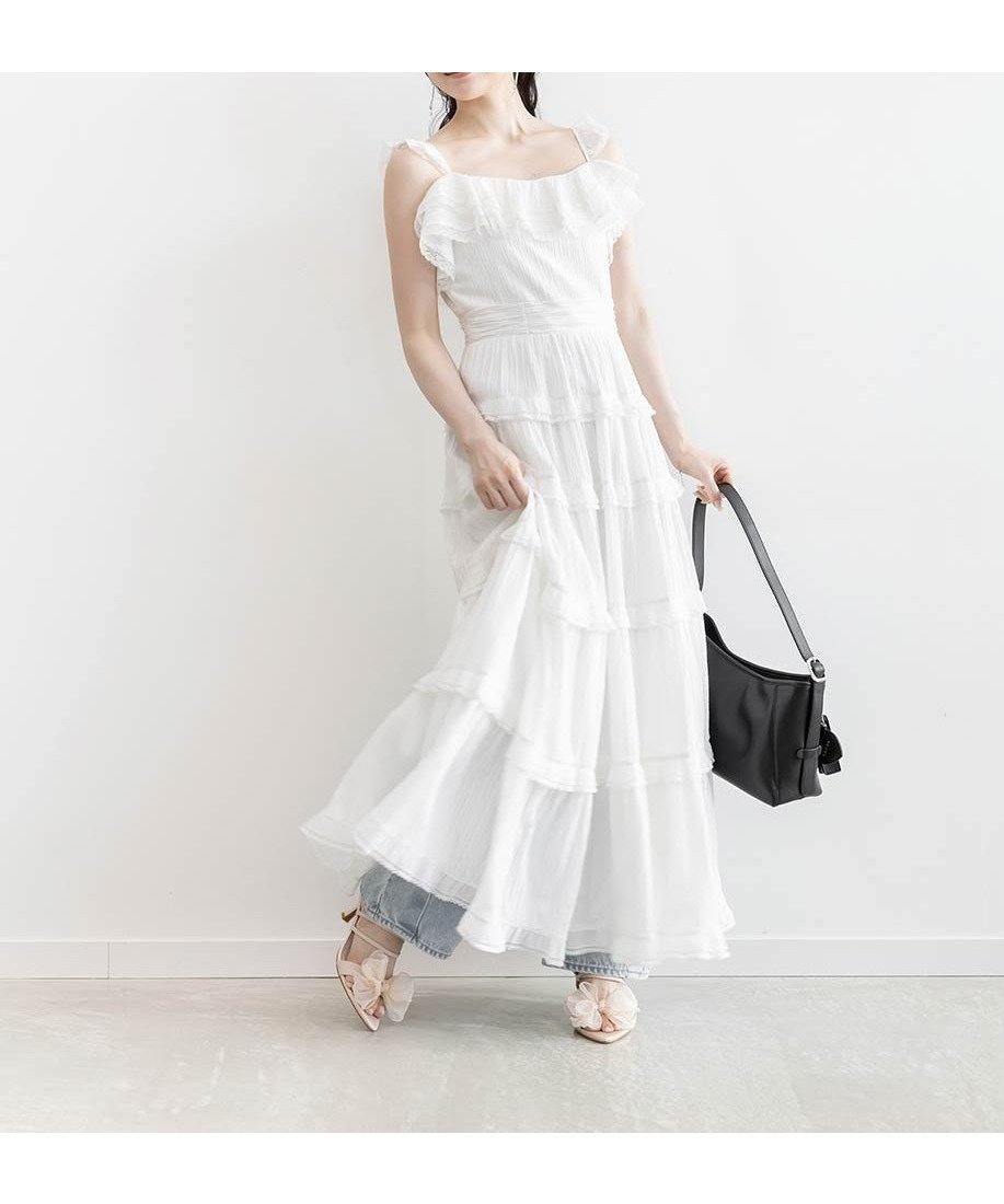 【ランダ/RANDA】のフリルティアードキャミワンピース インテリア・キッズ・メンズ・レディースファッション・服の通販 founy(ファウニー) ファッション Fashion レディースファッション Fashion for Women ワンピース Dresses キャミソールワンピース Camisole Dresses インナー Innerwear キャミワンピース Cami Dress, Slip Dress フェミニン Feminine, Girly フリル Frill, Ruffle レース Lace, Lace Fabric エレガント 上品 Elegant 切替 Switching, Contrast Panel WHITE|ID: prp329100004993197 ipo3291000000037396353