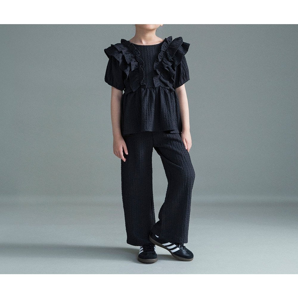 【ブランシェス/branshes / KIDS】の【WEB限定】ぽこぽこ2WAYセットアップ インテリア・キッズ・メンズ・レディースファッション・服の通販 founy(ファウニー) 　ファッション　Fashion　キッズファッション　Fashion for Kids　おすすめ　Recommended / Our Picks　シンプル　Simple, Minimal　セットアップ　Set-Up, Coordinated Outfit　フリル　Frill, Ruffle　ポケット　Pocket, Pocket Detail　ブラック|ID: prp329100004993348 ipo3291000000037397966