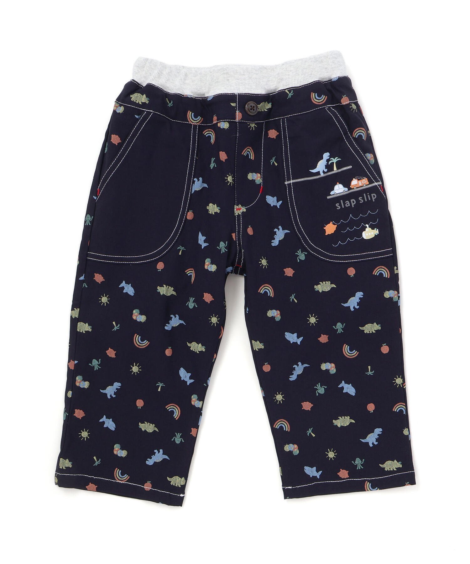 【ベベ オンライン ストア/BEBE ONLINE STORE / KIDS】の恐竜海の生き物総柄7分丈パンツ(80~130cm) インテリア・キッズ・メンズ・レディースファッション・服の通販 founy(ファウニー) 　ファッション　Fashion　キッズファッション　Fashion for Kids　ボトムス　Bottoms　オレンジ　Orange　春　Spring　コレクション　Collection, Seasonal Line　フレンチ　French, French Style　ポケット　Pocket, Pocket Detail　S/S・春夏　SS, Spring/Summer, Warm Season　夏　Summer　エレガント 上品　Elegant　2026年　2026　2026春夏・S/S　Spring/Summer 2026 SS26　ネイビー系|ID: prp329100004993388 ipo3291000000037398375