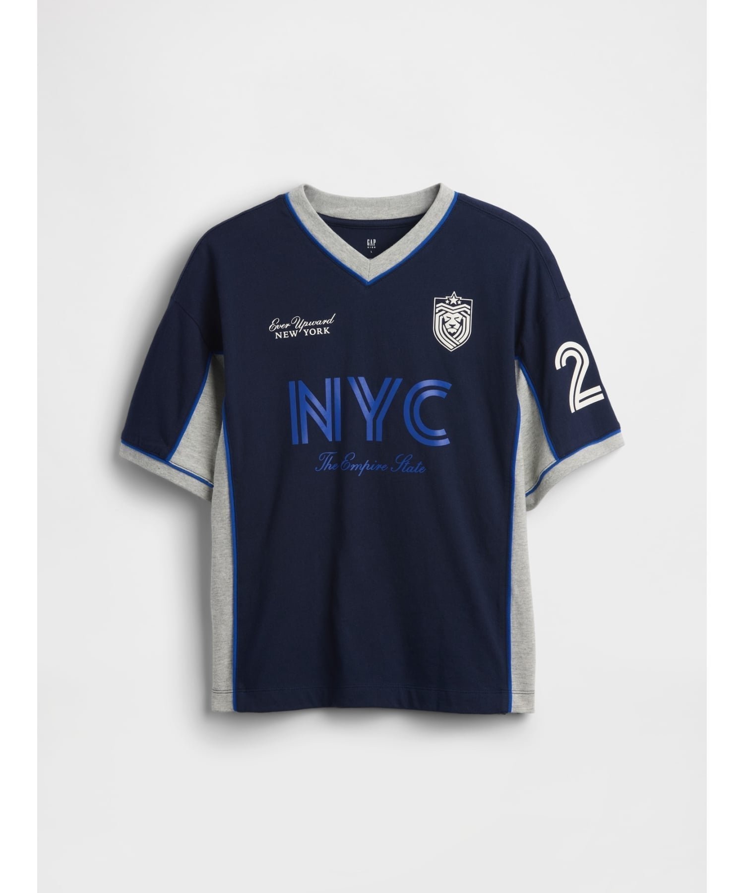 【ギャップ/GAP / KIDS】のオーバーサイズ ジャージーTシャツ (キッズ) インテリア・キッズ・メンズ・レディースファッション・服の通販 founy(ファウニー) 　ファッション　Fashion　キッズファッション　Fashion for Kids　おすすめ　Recommended / Our Picks　クラシック　Classic, Timeless Style　スポーツ　Sports, Activewear　ダウン　Down, Puffer　フィット　Fit, Slim Fit　ルーズ　Loose, Oversized　半袖　Short Sleeve, Half Sleeve　NAVY_UNIFORM|ID: prp329100004993392 ipo3291000000037398416