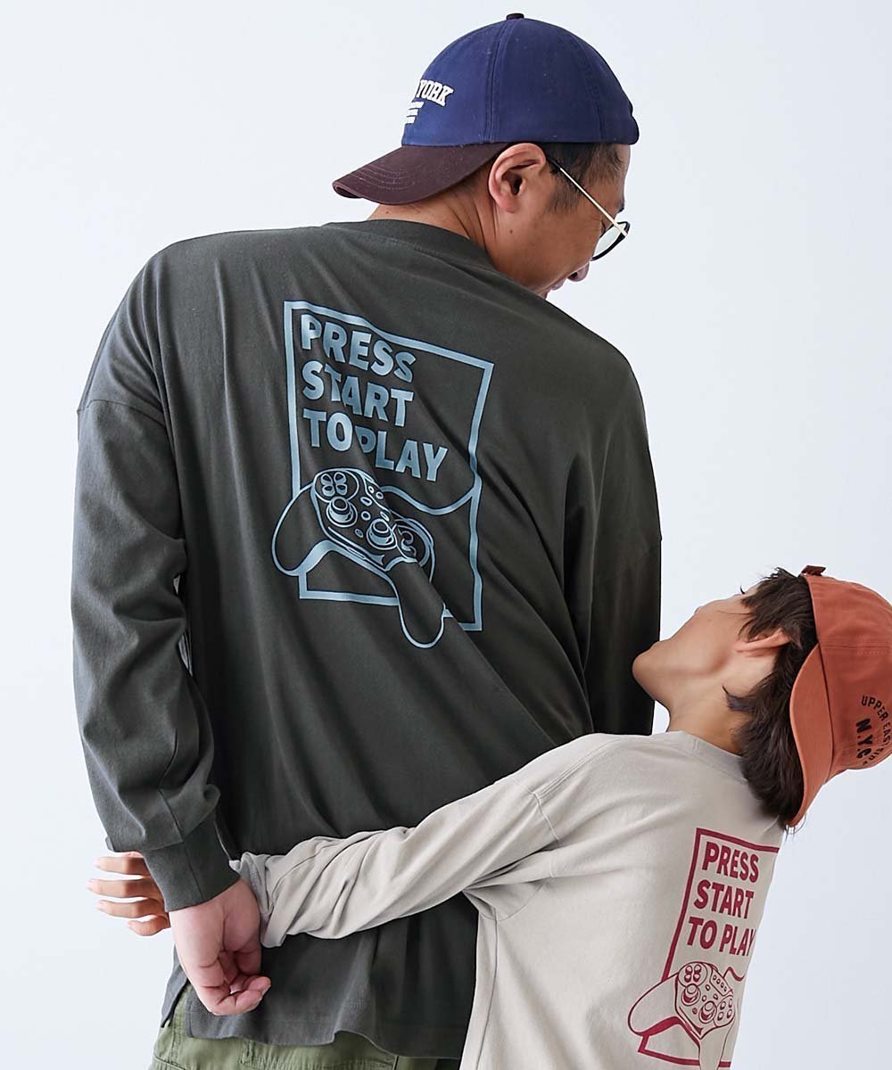 【デビロック/devirock / KIDS】の綿100% 大人 デビラボ プリント 袖リブ 長袖Tシャツ 子供服 キッズ 男の子 26SS インテリア・キッズ・メンズ・レディースファッション・服の通販 founy(ファウニー) 　ファッション　Fashion　キッズファッション　Fashion for Kids　長袖　Long Sleeve, Full Sleeve　プリント　Print, Printed Pattern　ベビー　Baby, Babywear　ロンパース　Romper, Jumpsuit　おすすめ　Recommended / Our Picks　2026年　2026　2026春夏・S/S　Spring/Summer 2026 SS26　006-ゲーム-スミクロ|ID: prp329100004993393 ipo3291000000037398424