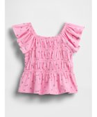 【ギャップ/GAP / KIDS】のスモッキングギャザー フラッターフリルスリーブ トップス (幼児・ベビー) 大人の最旬トレンドファッション＆コーディネート founy(ファウニー) ファッション Fashion キッズファッション Fashion for Kids トップス・カットソー Cut & Sew Tops デニム Denim, Jeans Material フィット Fit, Slim Fit フェミニン Feminine, Girly ベビー Baby, Babywear レギンス Leggings, Stretch Pants 夏 Summer 春 Spring S/S・春夏 SS, Spring/Summer, Warm Season thumbnail PARISIAN_PINK|ID: prp329100004993397 ipo3291000000037398457