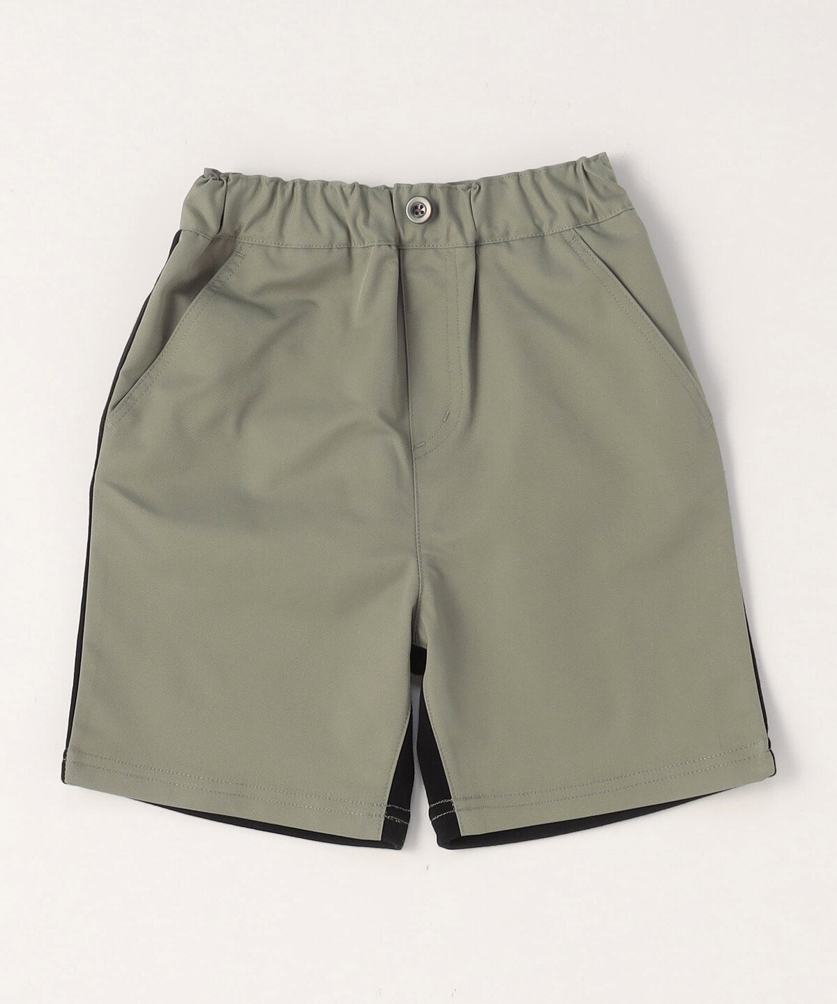【コムサイズム/COMME CA ISM / KIDS】のドッキング ハーフパンツ インテリア・キッズ・メンズ・レディースファッション・服の通販 founy(ファウニー) 　ファッション　Fashion　キッズファッション　Fashion for Kids　ボトムス　Bottoms　おすすめ　Recommended / Our Picks　ドッキング　Docking, Mixed Material　ハーフ　Half, Half-Length　ベビー　Baby, Babywear　レギンス　Leggings, Stretch Pants　人気　Popular, Best Seller　吸水　Absorbent, Quick-Dry　ライトカーキ×ブラック|ID: prp329100004993403 ipo3291000000037398488