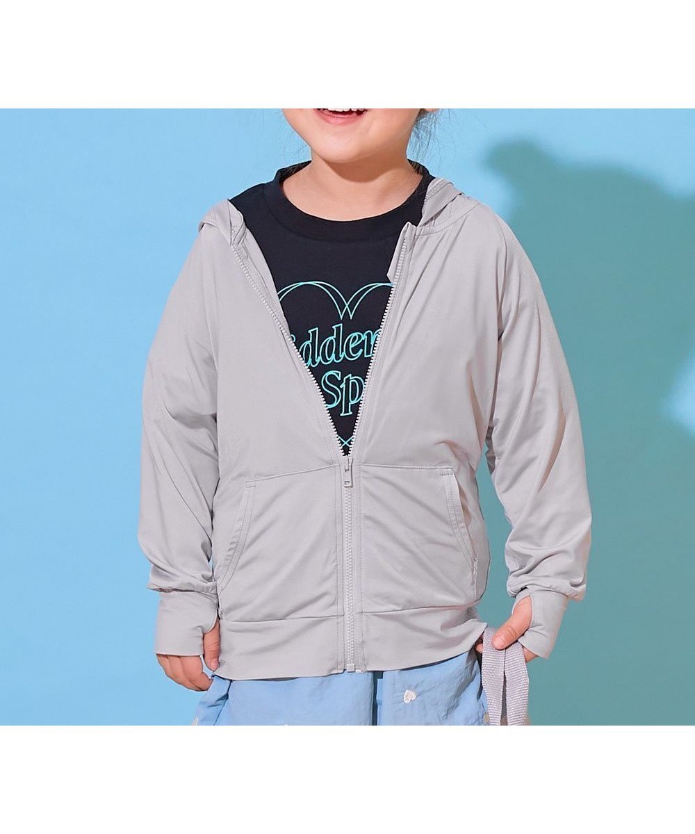 【デビロック/devirock / KIDS】の【水の中でも着られる】接触冷感 UVカット ジップパーカー 子供服 キッズ 26SS インテリア・キッズ・メンズ・レディースファッション・服の通販 founy(ファウニー) ファッション Fashion キッズファッション Fashion for Kids ストレッチ Stretch, Stretchy Fabric なめらか Smooth, Silky Texture パーカー Hoodie, Parka フィット Fit, Slim Fit 2026年 2026 2026春夏・S/S Spring/Summer 2026 SS26 002-ペールグレー|ID: prp329100004993406 ipo3291000000037398543