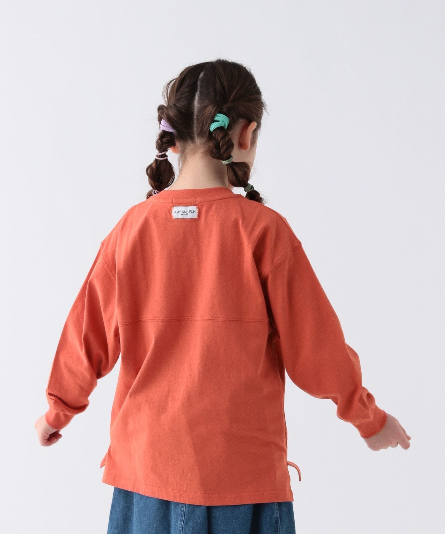 【ベイフロー/BAYFLOW / KIDS】の大人気のロンTがリニューアル!! DAILYワンポイントロンT(KIDS) インテリア・キッズ・メンズ・レディースファッション・服の通販 founy(ファウニー) 　ファッション　Fashion　キッズファッション　Fashion for Kids　おすすめ　Recommended / Our Picks　シンプル　Simple, Minimal　デニム　Denim, Jeans Material　ボトム　Bottoms, Lower Wear　ルーズ　Loose, Oversized　ワンポイント　One Point, Statement Accent　オレンジ40|ID: prp329100004993416 ipo3291000000037398629