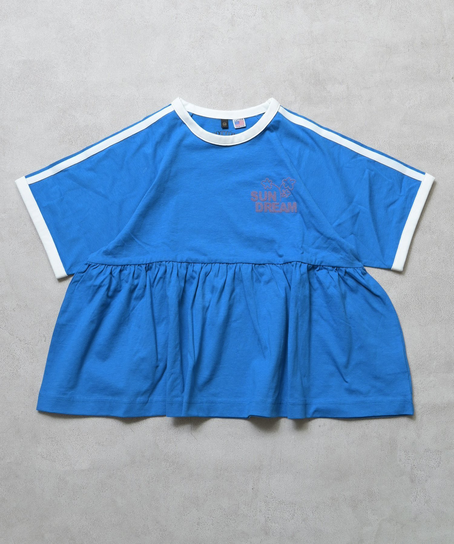 【マーキーズ/MARKEY'S / KIDS】のCOTTON from U.S.Aラインチュニック インテリア・キッズ・メンズ・レディースファッション・服の通販 founy(ファウニー) 　ファッション　Fashion　キッズファッション　Fashion for Kids　なめらか　Smooth, Silky Texture　キュロット　Culottes, Wide Shorts　ギャザー　Gathered, Ruffled　ショート　Short, Short Length　チュニック　Tunic, Long Top　バランス　Balance, Style Balance　モチーフ　Motif, Design Theme　レギンス　Leggings, Stretch Pants　ワンポイント　One Point, Statement Accent　切替　Switching, Contrast Panel　長袖　Long Sleeve, Full Sleeve　ブルー|ID: prp329100004993424 ipo3291000000037398695