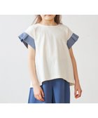 【エバ―クローゼット/ever closet / KIDS】の袖フリル 半袖 Tシャツ トップス 配色 綿 リボン 花柄 女の子 子供 子供服 大人の最旬トレンドファッション＆コーディネート founy(ファウニー) ファッション Fashion キッズファッション Fashion for Kids トップス・カットソー Cut & Sew Tops カットソー Cut and Sewn Top トレンド Trend, Trending Now ドット Polka Dot, Dot Pattern フラワー Flower, Floral フリル Frill, Ruffle 半袖 Short Sleeve, Half Sleeve ミックス Mix, Mixed Style リボン Ribbon, Bow 再入荷 Restock / Back in Stock エレガント 上品 Elegant thumbnail アイボリーブルー|ID: prp329100004993425 ipo3291000000037398698