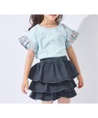 【エバ―クローゼット/ever closet / KIDS】の袖フリル 半袖 Tシャツ トップス 配色 綿 リボン 花柄 女の子 子供 子供服 大人の最旬トレンドファッション＆コーディネート founy(ファウニー) ファッション Fashion キッズファッション Fashion for Kids トップス・カットソー Cut & Sew Tops カットソー Cut and Sewn Top トレンド Trend, Trending Now ドット Polka Dot, Dot Pattern フラワー Flower, Floral フリル Frill, Ruffle 半袖 Short Sleeve, Half Sleeve ミックス Mix, Mixed Style リボン Ribbon, Bow 再入荷 Restock / Back in Stock エレガント 上品 Elegant thumbnail ブルーフラワー|ID: prp329100004993425 ipo3291000000037398702