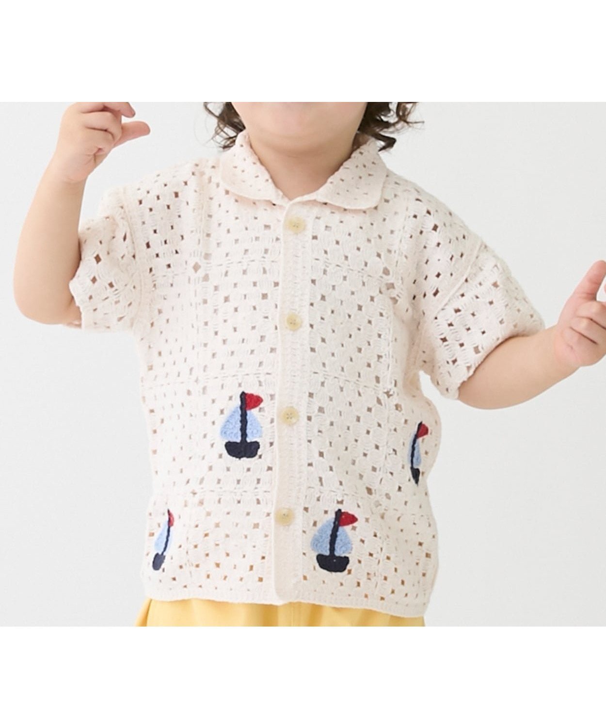 【ナルミヤ オンライン/NARUMIYA ONELINE / KIDS】のクロシェ開衿シャツ 大人の最旬トレンドファッション＆コーディネート founy(ファウニー) 　ファッション　Fashion　キッズファッション　Fashion for Kids　おすすめ　Recommended / Our Picks　インナー　Innerwear　ウォッシャブル　Machine Washable　クロシェ　Crochet, Knitted Lace　ポケット　Pocket, Pocket Detail　モチーフ　Motif, Design Theme　 other-1|ID: prp329100004993435 ipo3291000000037398874