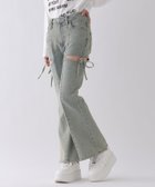 【レピピアルマリオ/repipi armario / KIDS】の【美脚デニム】スリットリボンフレアデニムパンツ 大人の最旬トレンドファッション＆コーディネート founy(ファウニー) ファッション Fashion キッズファッション Fashion for Kids ボトムス Bottoms スウェット / スエット Sweatshirt, Sweatwear スニーカー Sneakers, Trainers スリット Slit, Slit Detail デニム Denim, Jeans Material トレンド Trend, Trending Now パーカー Hoodie, Parka フェミニン Feminine, Girly フレア Flare, Flared フロント Front, Front Design ポケット Pocket, Pocket Detail リボン Ribbon, Bow レース Lace, Lace Fabric ロング Long, Long-Length ワンショル One Shoulder, Asymmetrical 厚底 Platform Shoes thumbnail ベージュオーバーダイ84|ID: prp329100004993436 ipo3291000000037398880