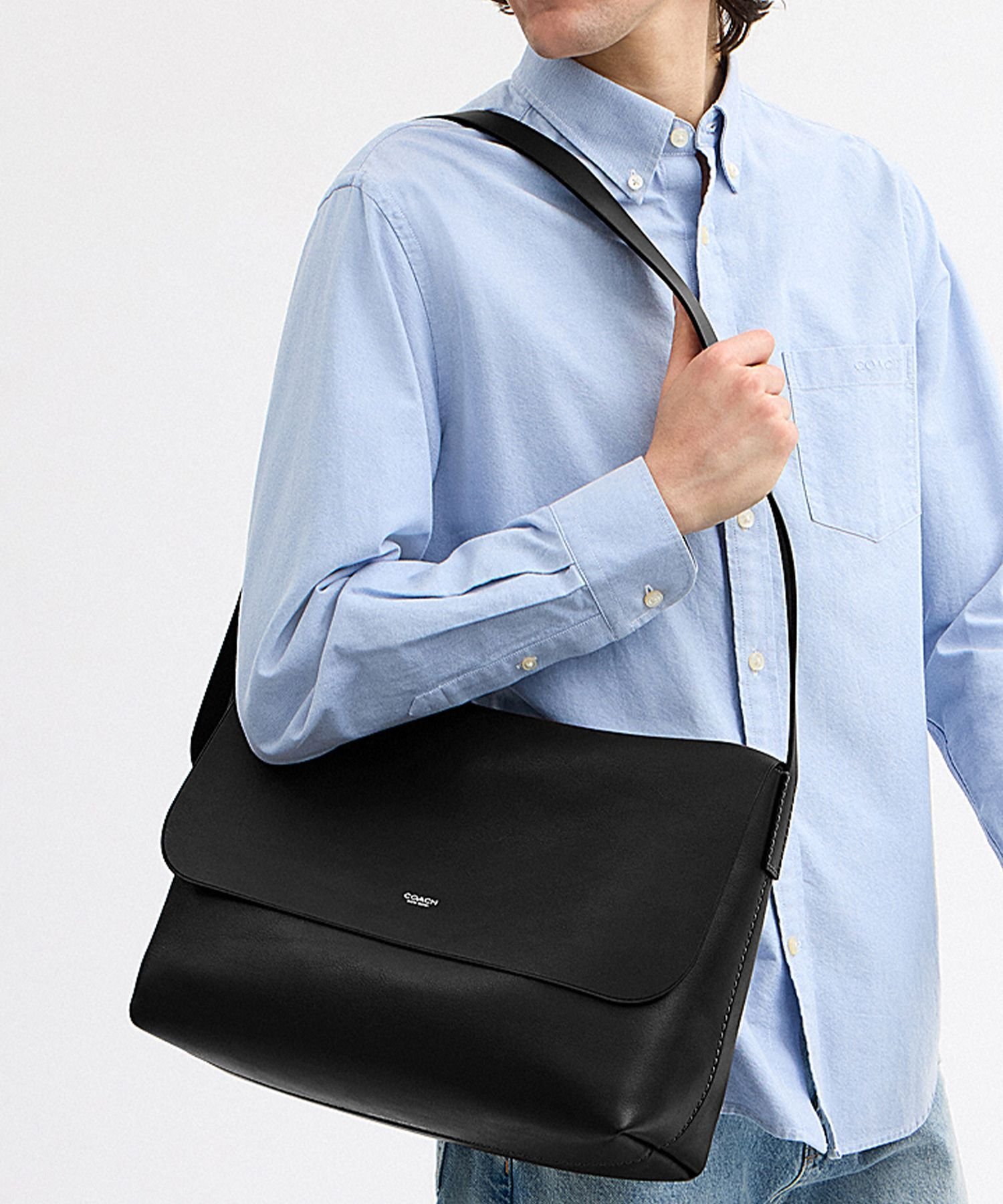 【コーチ/COACH / MEN】の【公式】ラドロー メッセンジャー バッグ インテリア・キッズ・メンズ・レディースファッション・服の通販 founy(ファウニー) 　ファッション　Fashion　メンズファッション　Fashion for Men　バッグ　Bags　クラシック　Classic, Timeless Style　ニューヨーク　New York, NYC Style　フラップ　Flap, Flap Pocket　フロント　Front, Front Design　ポケット　Pocket, Pocket Detail　ラップ　Wrap, Wrap Design　ワーク　Workwear, Utility Style　おすすめ　Recommended / Our Picks　ギフト プレゼント　Gift / Present　BLACK|ID: prp329100004993444 ipo3291000000037398996
