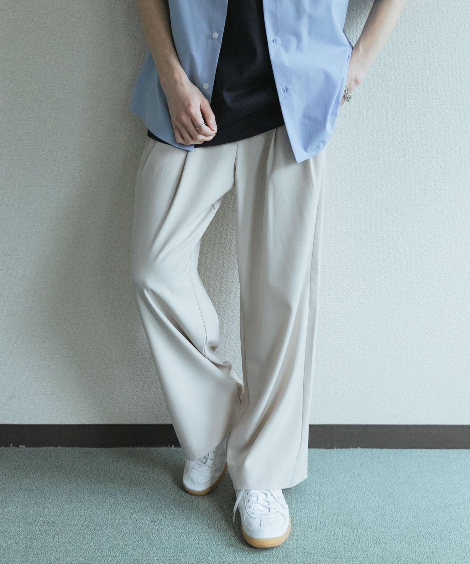 【センスオブプレイス/SENSE OF PLACE by URBAN RESEARCH / MEN】の『速乾』ドライタッチ2タックワイドパンツ インテリア・キッズ・メンズ・レディースファッション・服の通販 founy(ファウニー) 　ファッション　Fashion　メンズファッション　Fashion for Men　ボトムス　Bottoms　サマー　Summer, Summer Style　サンダル　Sandals, Summer Shoes　シンプル　Simple, Minimal　ストレート　Straight, Straight Cut　セットアップ　Set-Up, Coordinated Outfit　ドローコード　Drawcord, Drawstring Cord　リアル　Real, Realistic　リラックス　Relax, Relaxed Fit　ワイド　Wide, Wide Fit　S/S・春夏　SS, Spring/Summer, Warm Season　おすすめ　Recommended / Our Picks　夏　Summer　2026年　2026　2026春夏・S/S　Spring/Summer 2026 SS26　ライトベージュ|ID: prp329100004993463 ipo3291000000037399163