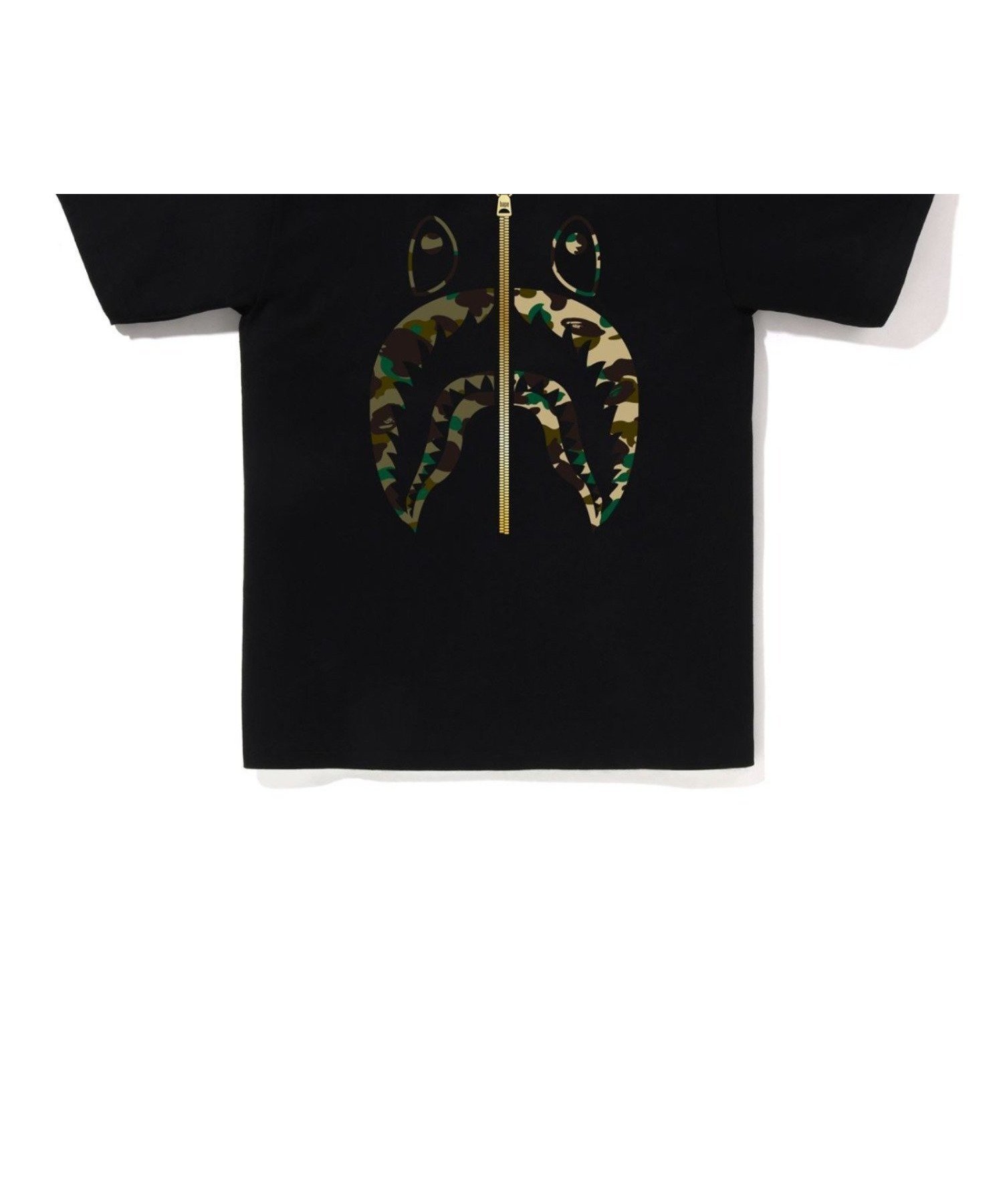 【ア ベイシング エイプ/A BATHING APE】の1ST CAMO SEPARATE SHARK TEE インテリア・キッズ・メンズ・レディースファッション・服の通販 founy(ファウニー) 　ファッション　Fashion　レディースファッション　Fashion for Women　インナー　Innerwear　ショート　Short, Short Length　スリーブ　Sleeve, Long Sleeve / Short Sleeve　セパレート　Separate, Two-Piece　フロント　Front, Front Design　プリント　Print, Printed Pattern　モチーフ　Motif, Design Theme　BLACK|ID: prp329100004993478 ipo3291000000037399270