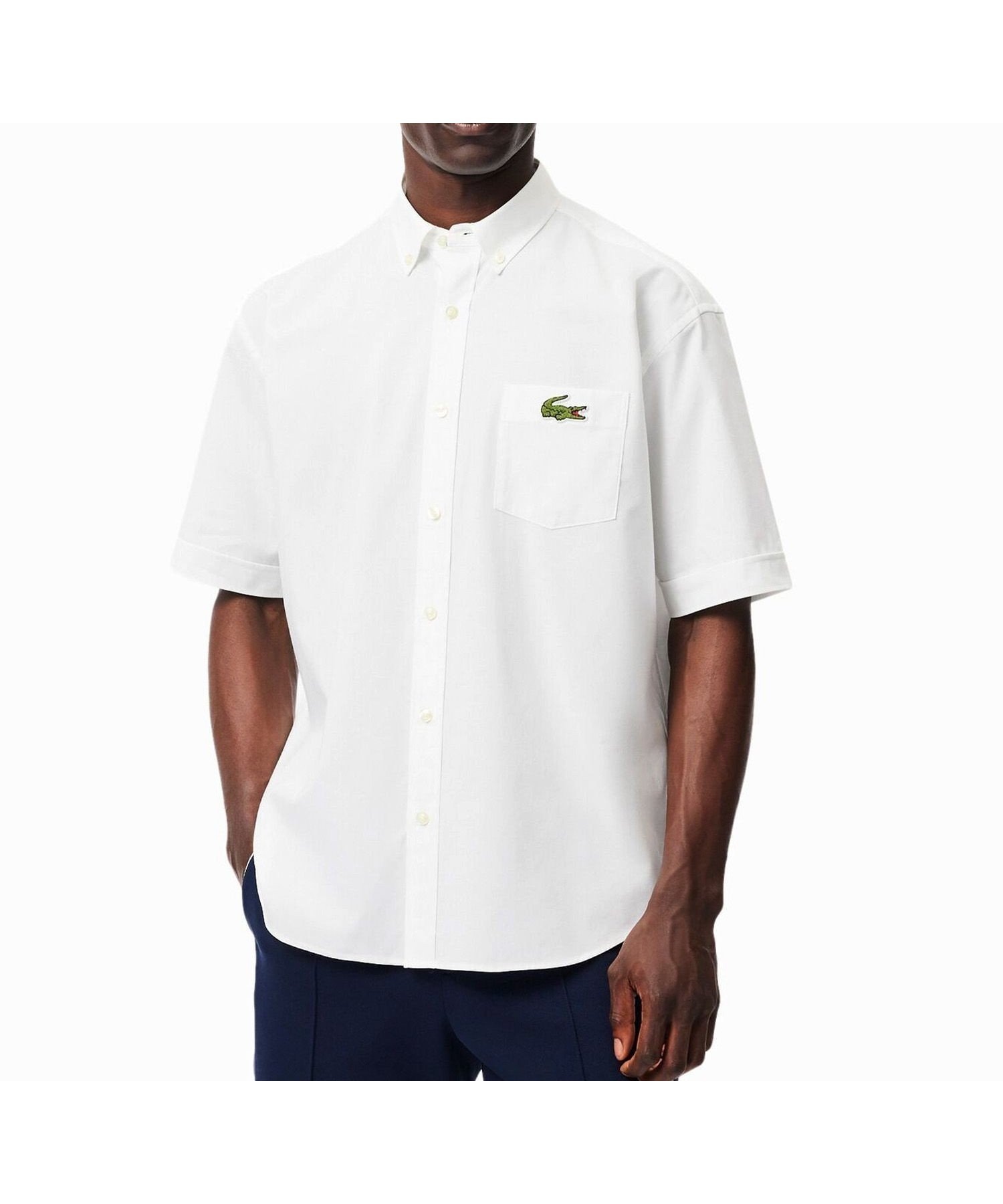 【ラコステ/LACOSTE / MEN】のウォッシュドオックスフォード半袖ボタンダウンシャツ インテリア・キッズ・メンズ・レディースファッション・服の通販 founy(ファウニー) 　ファッション　Fashion　メンズファッション　Fashion for Men　グラフィック　Graphic, Graphic Design　ダウン　Down, Puffer　プリント　Print, Printed Pattern　ヨーク　Yoke, Yoke Design　半袖　Short Sleeve, Half Sleeve　夏　Summer　定番　Standard, Basic Item　春　Spring　S/S・春夏　SS, Spring/Summer, Warm Season　ホワイト|ID: prp329100004993487 ipo3291000000037399322