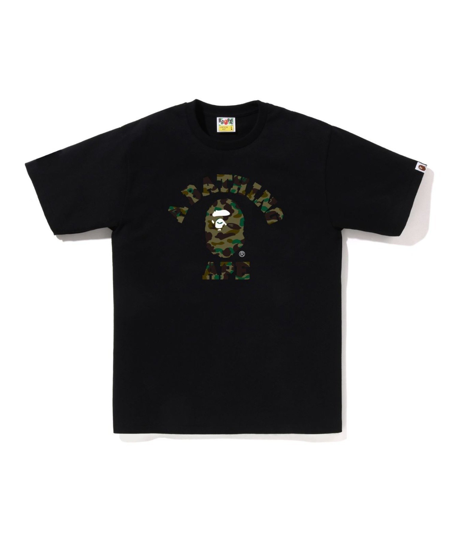 【ア ベイシング エイプ/A BATHING APE】の1ST CAMO COLLEGE TEE インテリア・キッズ・メンズ・レディースファッション・服の通販 founy(ファウニー) 　ファッション　Fashion　レディースファッション　Fashion for Women　インナー　Innerwear　ショート　Short, Short Length　スリーブ　Sleeve, Long Sleeve / Short Sleeve　フロント　Front, Front Design　プリント　Print, Printed Pattern　ラバー　Rubber, Rubber Sole　BKxGR|ID: prp329100004993496 ipo3291000000037399372