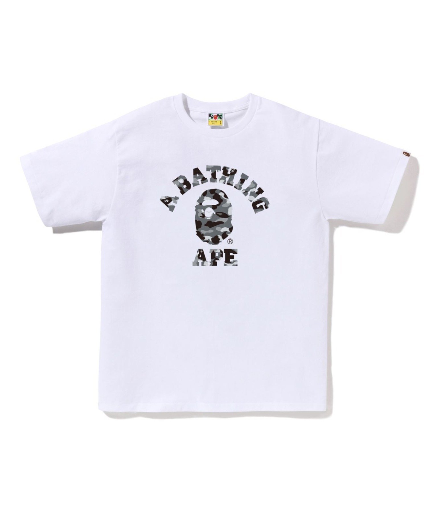 【ア ベイシング エイプ/A BATHING APE】の1ST CAMO COLLEGE TEE インテリア・キッズ・メンズ・レディースファッション・服の通販 founy(ファウニー) 　ファッション　Fashion　レディースファッション　Fashion for Women　インナー　Innerwear　ショート　Short, Short Length　スリーブ　Sleeve, Long Sleeve / Short Sleeve　フロント　Front, Front Design　プリント　Print, Printed Pattern　ラバー　Rubber, Rubber Sole　WHxGY|ID: prp329100004993496 ipo3291000000037399376