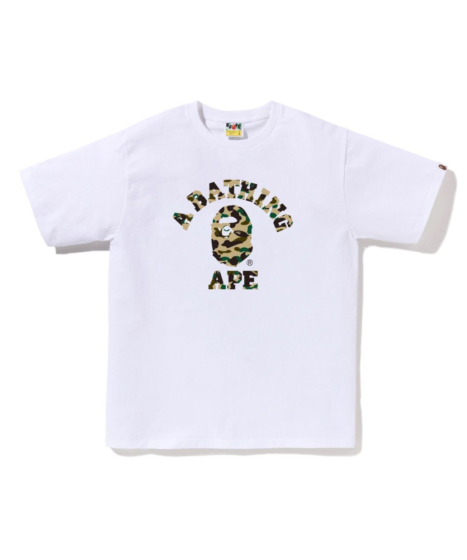 【ア ベイシング エイプ/A BATHING APE】の1ST CAMO COLLEGE TEE インテリア・キッズ・メンズ・レディースファッション・服の通販 founy(ファウニー) 　ファッション　Fashion　レディースファッション　Fashion for Women　インナー　Innerwear　ショート　Short, Short Length　スリーブ　Sleeve, Long Sleeve / Short Sleeve　フロント　Front, Front Design　プリント　Print, Printed Pattern　ラバー　Rubber, Rubber Sole　WHxYE|ID: prp329100004993496 ipo3291000000037399377