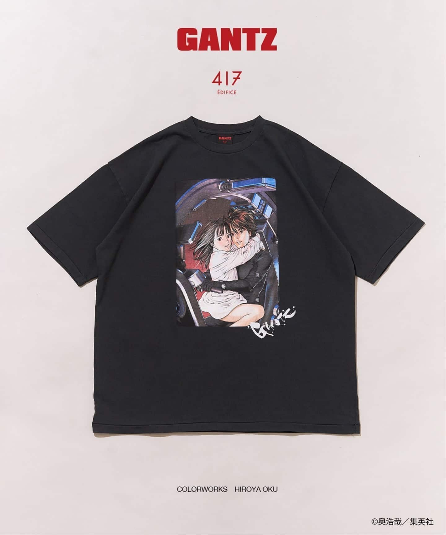 【フォーワンセブン エディフィス/417 EDIFICE】のGANTZ / ガンツ 417別注『COLOR WORKS』Tシャツ インテリア・キッズ・メンズ・レディースファッション・服の通販 founy(ファウニー) 　ファッション　Fashion　レディースファッション　Fashion for Women　トップス・カットソー　Cut & Sew Tops　シャツ・ブラウス・オフィスカジュアル　Elegant Blouses & Button-Ups　ロングTシャツ・Tシャツ　Longline T-Shirts & Tees　イラスト　Illustration　キャラクター　Character, Licensed Characters　クール　Cool, Chic　グラフィック　Graphic, Graphic Design　コレクション　Collection, Seasonal Line　シンプル　Simple, Minimal　スウェット / スエット　Sweatshirt, Sweatwear　スタイリッシュ　Stylish, Fashionable　ダブル　Double, Double-Breasted　人気　Popular, Best Seller　フロント　Front, Front Design　プリント　Print, Printed Pattern　別注　Limited Edition, Custom Order　ミックス　Mix, Mixed Style　メタリック　Metallic, Shiny Finish　ラバー　Rubber, Rubber Sole　グレーA|ID: prp329100004993514 ipo3291000000037399493