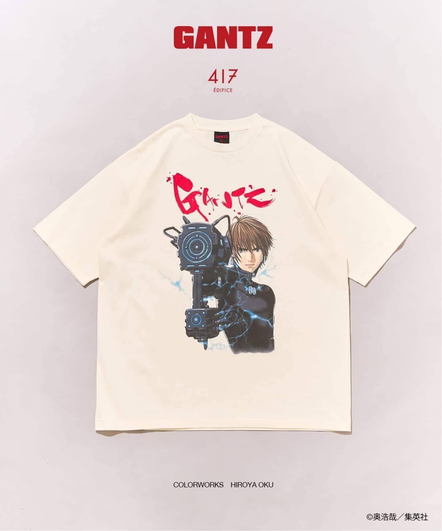 【フォーワンセブン エディフィス/417 EDIFICE】のGANTZ / ガンツ 417別注『COLOR WORKS』Tシャツ インテリア・キッズ・メンズ・レディースファッション・服の通販 founy(ファウニー) 　ファッション　Fashion　レディースファッション　Fashion for Women　トップス・カットソー　Cut & Sew Tops　シャツ・ブラウス・オフィスカジュアル　Elegant Blouses & Button-Ups　ロングTシャツ・Tシャツ　Longline T-Shirts & Tees　イラスト　Illustration　キャラクター　Character, Licensed Characters　クール　Cool, Chic　グラフィック　Graphic, Graphic Design　コレクション　Collection, Seasonal Line　シンプル　Simple, Minimal　スウェット / スエット　Sweatshirt, Sweatwear　スタイリッシュ　Stylish, Fashionable　ダブル　Double, Double-Breasted　人気　Popular, Best Seller　フロント　Front, Front Design　プリント　Print, Printed Pattern　別注　Limited Edition, Custom Order　ミックス　Mix, Mixed Style　メタリック　Metallic, Shiny Finish　ラバー　Rubber, Rubber Sole　ナチュラル A|ID: prp329100004993514 ipo3291000000037399497