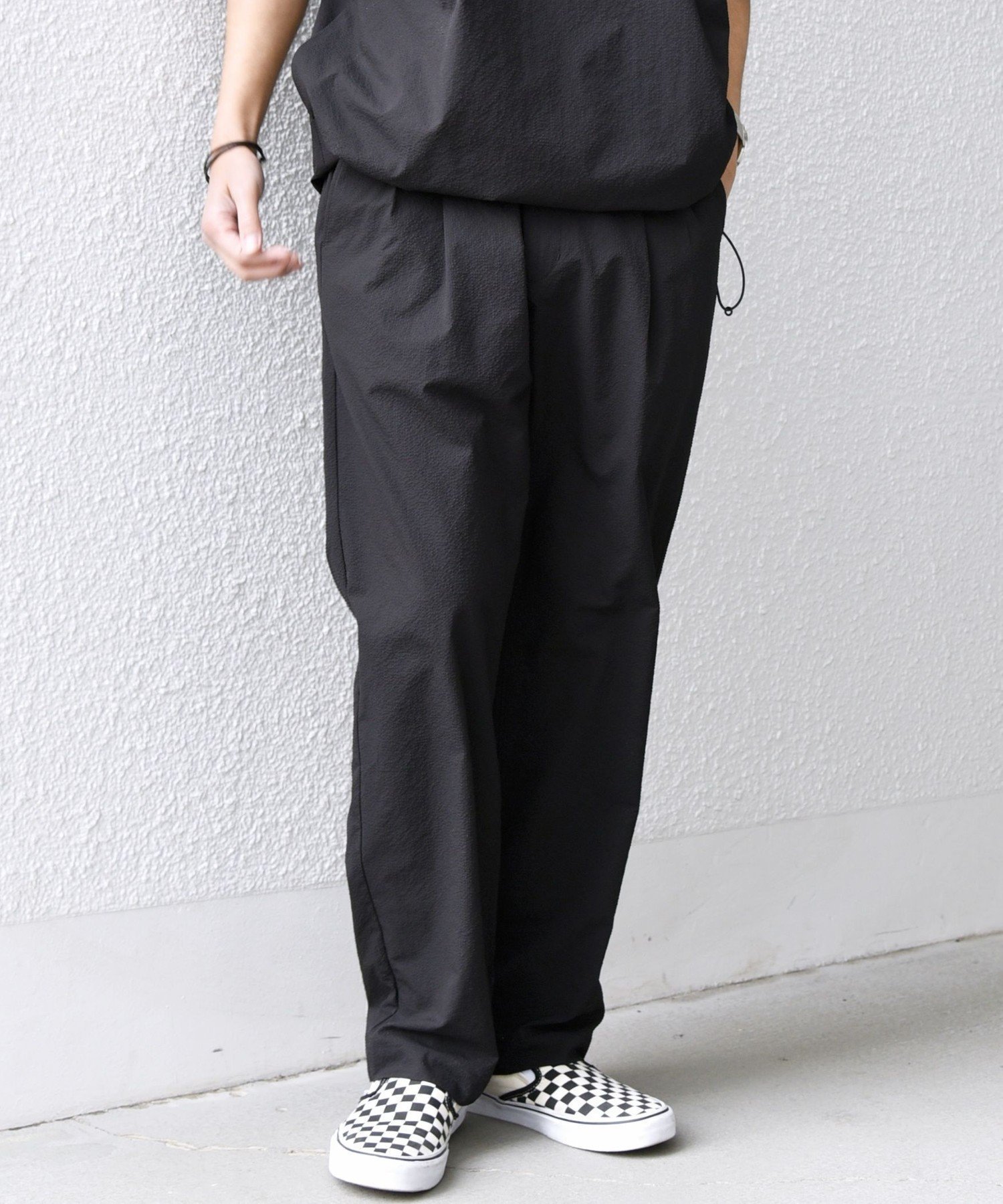【シップス/SHIPS / MEN】のSHIPS any 撥水/軽量/ストレッチ SOLOTEX シアサッカー セミワイド イージーパンツ(セットアップ対応)25SS インテリア・キッズ・メンズ・レディースファッション・服の通販 founy(ファウニー) ファッション Fashion メンズファッション Fashion for Men ボトムス Bottoms 春 Spring カットソー Cut and Sewn Top 軽量 Lightweight, Ultra Light シャーリング Shirring, Ruched ストレッチ Stretch, Stretchy Fabric セットアップ Set-Up, Coordinated Outfit ポケット Pocket, Pocket Detail ワイド Wide, Wide Fit おすすめ Recommended / Our Picks 夏 Summer 2025年 2025 2025春夏・S/S Spring/Summer 2025 SS25 ブラック|ID: prp329100004993515 ipo3291000000037399500