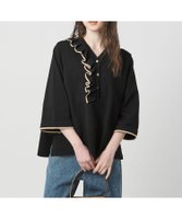 【ユナイテッドアローズ/UNITED ARROWS】のミニマル Vネックフリル プルオーバー 大人の最旬トレンドファッション＆コーディネート founy(ファウニー) ファッション Fashion レディースファッション Fashion for Women トップス・カットソー Cut & Sew Tops カジュアルプルオーバー・ニットトップス Pullovers & Knit Tops / Casual Pullovers Vネックトップス V-Neck Tops / V-Cut Neckline Shirts アシンメトリー Asymmetrical Style スリット Slit, Slit Detail タイトスカート Pencil Skirt, Tight Skirt デニム Denim, Jeans Material バランス Balance, Style Balance フリル Frill, Ruffle マニッシュ Mannish, Boyish ワイド Wide, Wide Fit エレガント 上品 Elegant |ID:prp329100004993556