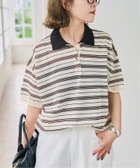 【スピック&スパン/Spick & Span】のシアーマルチボーダーポロシャツニット 大人の最旬トレンドファッション＆コーディネート founy(ファウニー) ファッション Fashion レディースファッション Fashion for Women トップス・カットソー Cut & Sew Tops ニット Knit Tops & Sweaters シャツ・ブラウス・オフィスカジュアル Elegant Blouses & Button-Ups ポロシャツ・きれいめカジュアル Smart-Casual Polo Tops スラックス Slacks, Dress Pants デニム Denim, Jeans Material ボーダー Border, Stripe thumbnail ナチュラル|ID: prp329100004993561 ipo3291000000037400090