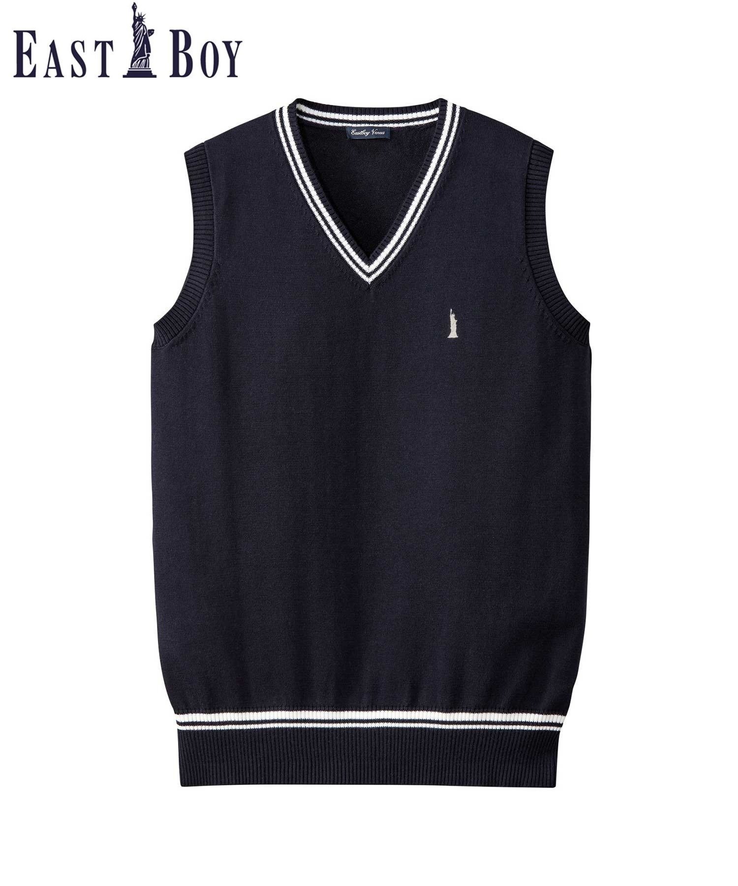 【イーストボーイ/EASTBOY】のベスト COOLMAX ライン入り スクール 制服 通学 中学生 高校生 インテリア・キッズ・メンズ・レディースファッション・服の通販 founy(ファウニー) 　ファッション　Fashion　レディースファッション　Fashion for Women　アウター　Coat / Outerwear Collection　トップス・カットソー　Cut & Sew Tops　ベスト&ジレ / 重ね着スタイル　Vests & Gilets　インナー　Innerwear　シルバー　Silver, Metallic Silver　バランス　Balance, Style Balance　ベスト　Vest, Waistcoat　ポケット　Pocket, Pocket Detail　リボン　Ribbon, Bow　おすすめ　Recommended / Our Picks　ネイビー|ID: prp329100004993583 ipo3291000000037400251