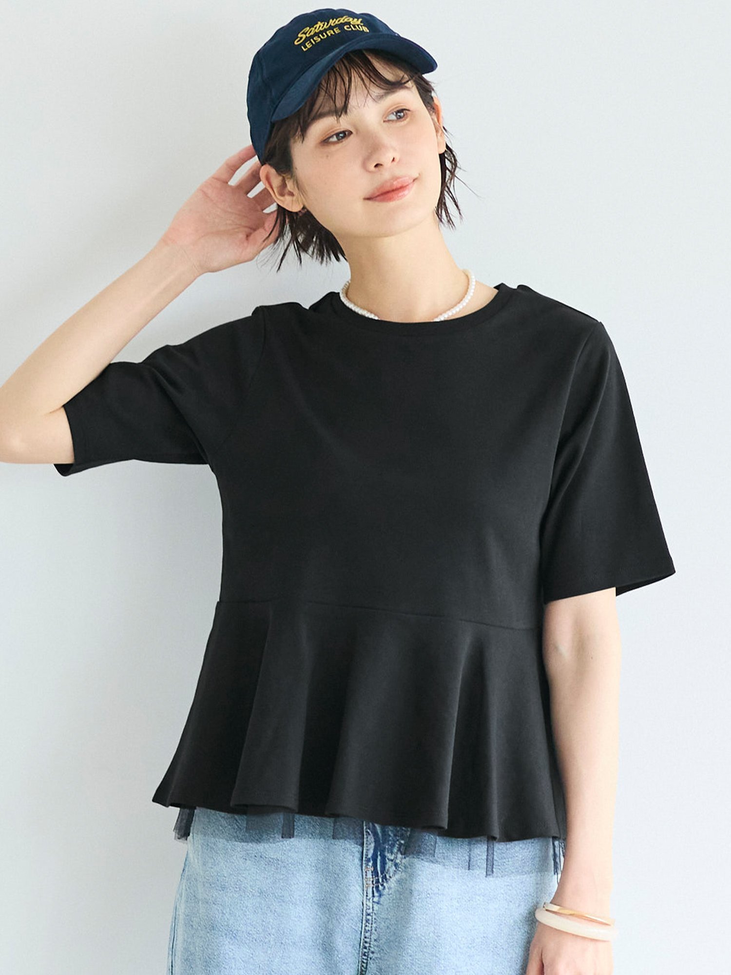 【コカ/COCA】の接触冷感チュールレイヤードフレアトップス インテリア・キッズ・メンズ・レディースファッション・服の通販 founy(ファウニー) 　ファッション　Fashion　レディースファッション　Fashion for Women　トップス・カットソー　Cut & Sew Tops　Black|ID: prp329100004993602 ipo3291000000037400412