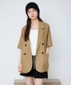 【ジーナシス/JEANASiS】の【接触冷感・吸水速乾】ルーズダブルジャケットSS 大人の最旬トレンドファッション＆コーディネート founy(ファウニー) ファッション Fashion レディースファッション Fashion for Women アウター Coat / Outerwear Collection レディースジャケット・軽アウター Jackets おすすめ Recommended / Our Picks ジャケット Jacket, Outerwear デニム Denim, Jeans Material ボトム Bottoms, Lower Wear ミリタリー Military, Army Style 半袖 Short Sleeve, Half Sleeve 吸水 Absorbent, Quick-Dry 夏 Summer thumbnail ベージュ|ID: prp329100004993620 ipo3291000000037401452