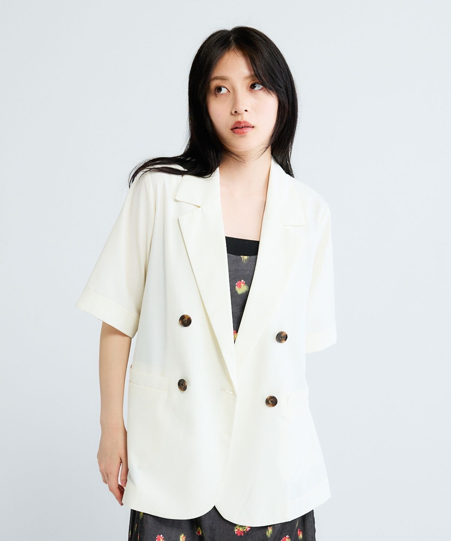 【ジーナシス/JEANASiS】の【接触冷感・吸水速乾】ルーズダブルジャケットSS インテリア・キッズ・メンズ・レディースファッション・服の通販 founy(ファウニー) 　ファッション　Fashion　レディースファッション　Fashion for Women　アウター　Coat / Outerwear Collection　レディースジャケット・軽アウター　Jackets　おすすめ　Recommended / Our Picks　ジャケット　Jacket, Outerwear　デニム　Denim, Jeans Material　ボトム　Bottoms, Lower Wear　ミリタリー　Military, Army Style　半袖　Short Sleeve, Half Sleeve　吸水　Absorbent, Quick-Dry　夏　Summer　オフホワイト|ID: prp329100004993620 ipo3291000000037401453