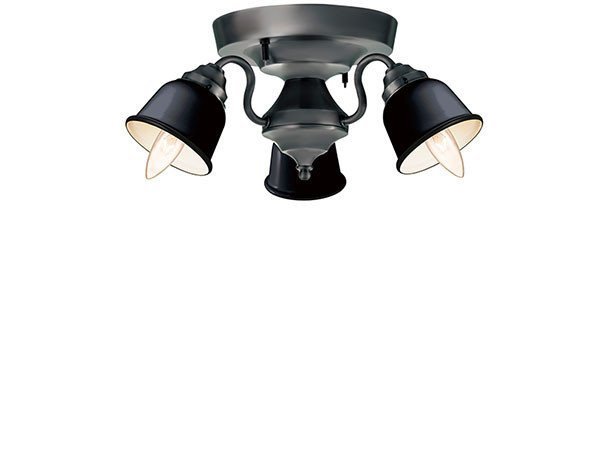 【フライミー ファクトリー/FLYMEe Factory / GOODS】のCUSTOM SERIES 3 Ceiling Lamp × Petit Steel / カスタムシリーズ 3灯シーリングランプ × スチール(プチ) インテリア・キッズ・メンズ・レディースファッション・服の通販 founy(ファニー) 　送料無料　Free Shipping　アンティーク　Antique　クラシカル　Classical　シンプル　Simple　ホーム・キャンプ・アウトドア・お取り寄せ　Home,Garden,Outdoor,Camping Gear　家具・インテリア　Furniture　ライト・照明　Lighting & Light Fixtures　シーリングライト　Ceiling Light　器具本体:ビンテージメタル、シェード:ブラック|ID: prp329100000000717 ipo3291000000007916414