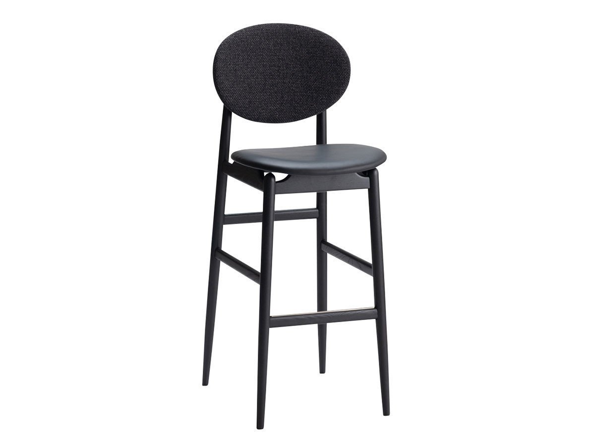 【アリアケ/ARIAKE / GOODS】のOutline Barstool / アウトライン バースツール(レザーシート+ファブリックバック) インテリア・キッズ・メンズ・レディースファッション・服の通販 founy(ファニー) 　送料無料　Free Shipping　テーブル　Table　ファブリック　Fabric　ホーム・キャンプ・アウトドア・お取り寄せ　Home,Garden,Outdoor,Camping Gear　家具・インテリア　Furniture　チェア・椅子　Chair　スツール　Stool　ホーム・キャンプ・アウトドア・お取り寄せ　Home,Garden,Outdoor,Camping Gear　家具・インテリア　Furniture　チェア・椅子　Chair　カウンターチェア・ハイスツール　Counter Chair/High Stool　背面張地:B-CGR(ファブリック / モリデン)、座面張地:ブラック(レザー / ミドリ)、フレー|ID: prp329100000000792 ipo3291000000030215751