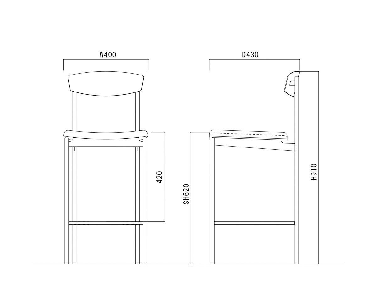 【杉山製作所/Sugiyama Seisakusho / GOODS】のPetit Counter Chair / プチ カウンターチェア インテリア・キッズ・メンズ・レディースファッション・服の通販 founy(ファニー) 　送料無料　Free Shipping　スタンダード　Standard　ホーム・キャンプ・アウトドア・お取り寄せ　Home,Garden,Outdoor,Camping Gear　家具・インテリア　Furniture　チェア・椅子　Chair　カウンターチェア・ハイスツール　Counter Chair/High Stool　「座面高62cm」寸法図|ID: prp329100000000830 ipo3291000000029193154