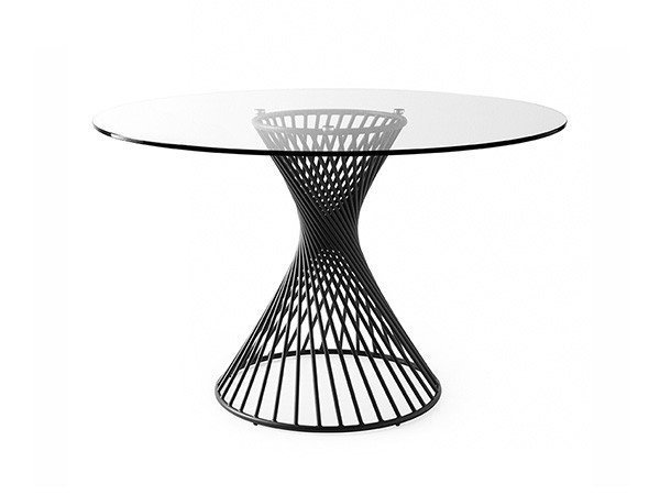 【カリガリス/Calligaris / GOODS】のVORTEX / ヴォルテックス ガラス天板 CS/4108-FD 120 人気、トレンドファッション・服の通販 founy(ファニー) 　ガラス　Glass　テーブル　Table　フレーム　Flame　ラウンド　Round　ホーム・キャンプ・アウトドア・お取り寄せ　Home,Garden,Outdoor,Camping Gear　家具・インテリア　Furniture　テーブル　Table　ダイニングテーブル　Dining Table　other-3|ID: prp329100000000834 ipo3291000000031465629