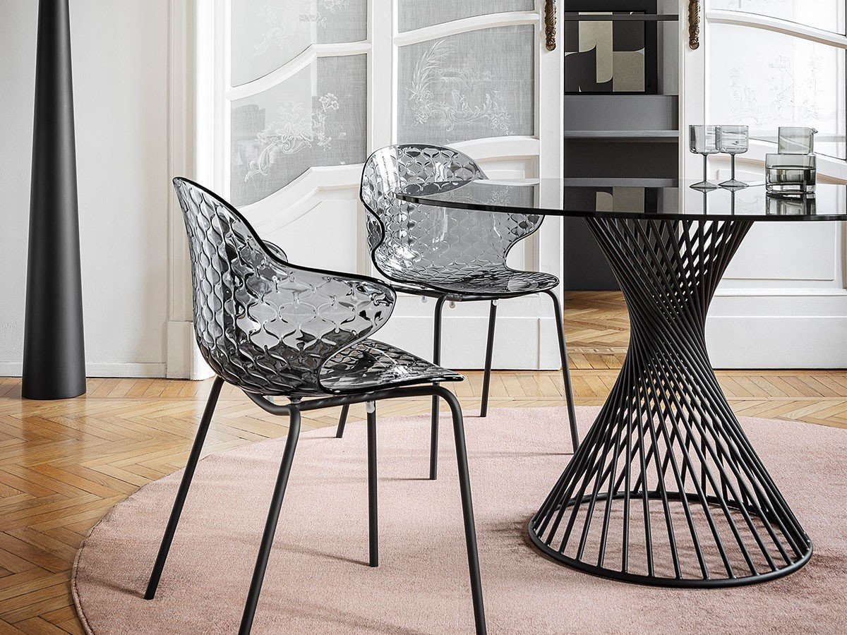 【カリガリス/Calligaris / GOODS】のVORTEX / ヴォルテックス ガラス天板 CS/4108-FD 120 人気、トレンドファッション・服の通販 founy(ファニー) 　ガラス　Glass　テーブル　Table　フレーム　Flame　ラウンド　Round　ホーム・キャンプ・アウトドア・お取り寄せ　Home,Garden,Outdoor,Camping Gear　家具・インテリア　Furniture　テーブル　Table　ダイニングテーブル　Dining Table　other-5|ID: prp329100000000834 ipo3291000000031465631
