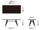 【ヴィトラ/Vitra / GOODS】のTable S.A.M. Bois / ターブル S.A.M. ボワ 寸法図「幅180 / 200cm」|ID: prp329100000000946 ipo3291000000037063997