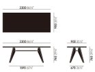 【ヴィトラ/Vitra / GOODS】のTable S.A.M. Bois / ターブル S.A.M. ボワ 寸法図「幅220cm」|ID: prp329100000000946 ipo3291000000037063999