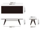 【ヴィトラ/Vitra / GOODS】のTable S.A.M. Bois / ターブル S.A.M. ボワ 寸法図「幅240 / 260cm」|ID: prp329100000000946 ipo3291000000037064001